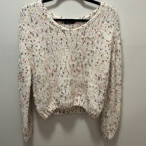 White Multicolor Sweater. Size M/L. Fits like a Medium. Very soft.
